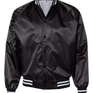 Augusta Sportswear 3610 Satin Baseball Jacket Striped Trim