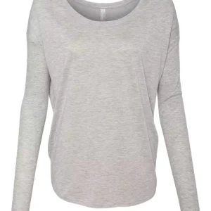 BELLA + CANVAS 8852 Women's Flowy 2x1 Ribbed Long Sleeve Tee