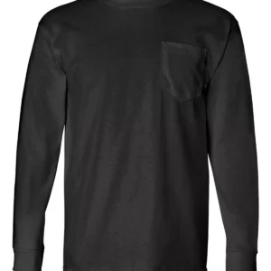 Bayside 8100 USA-Made Long Sleeve T-Shirt with a Pocket